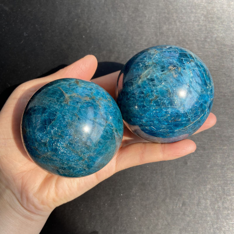 Blue Apatite Crystal Sphere