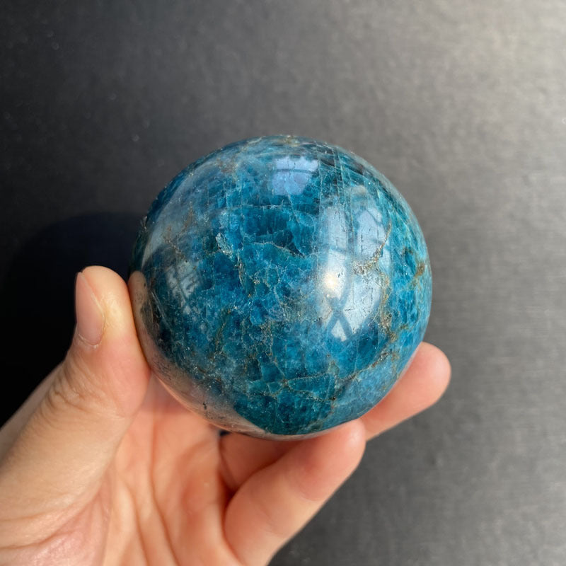 Blue Apatite Crystal Sphere