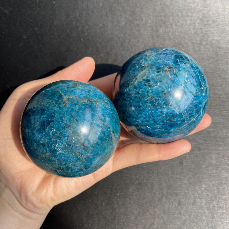 Blue Apatite Crystal Sphere