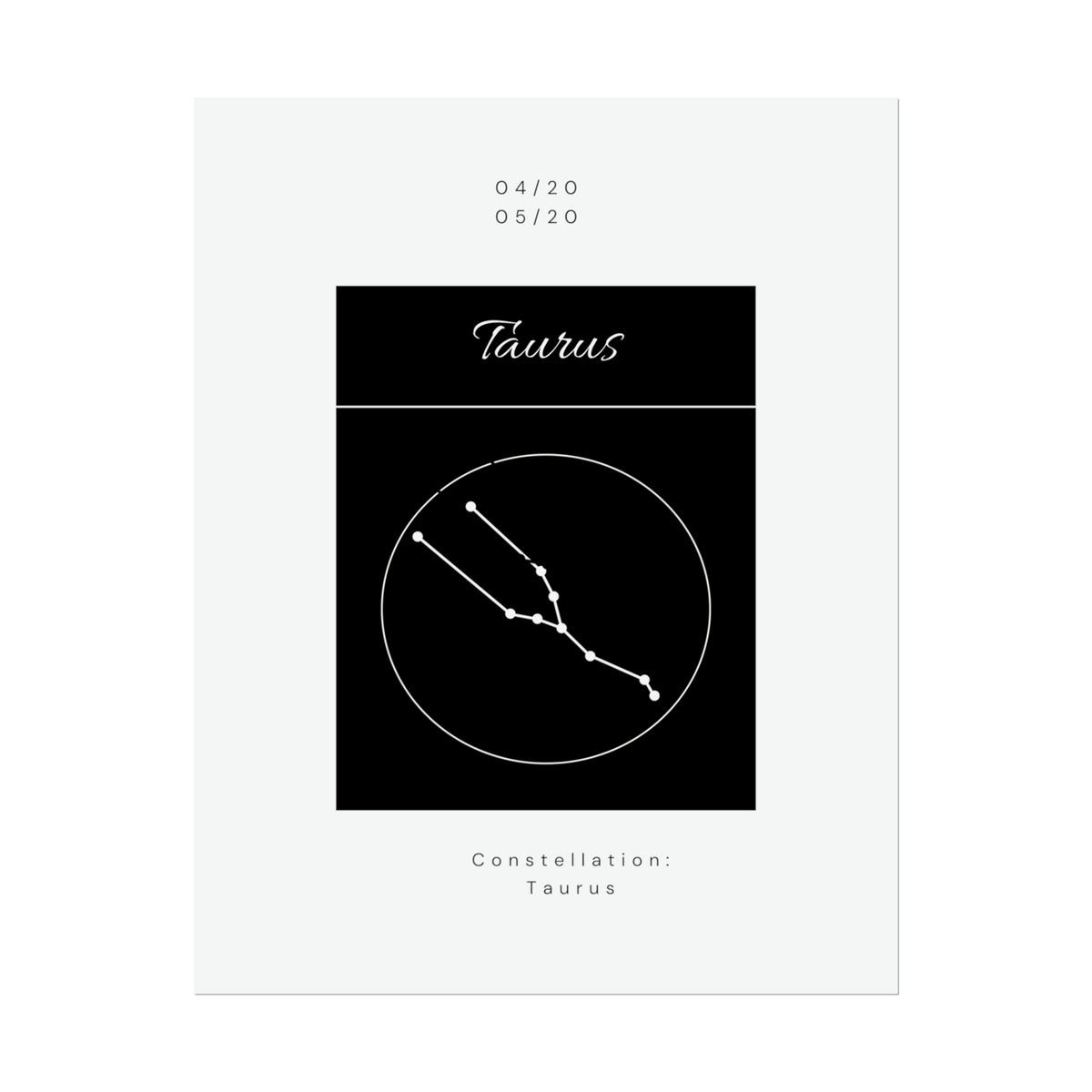 Taurus Star Constellation Zodiac Poster