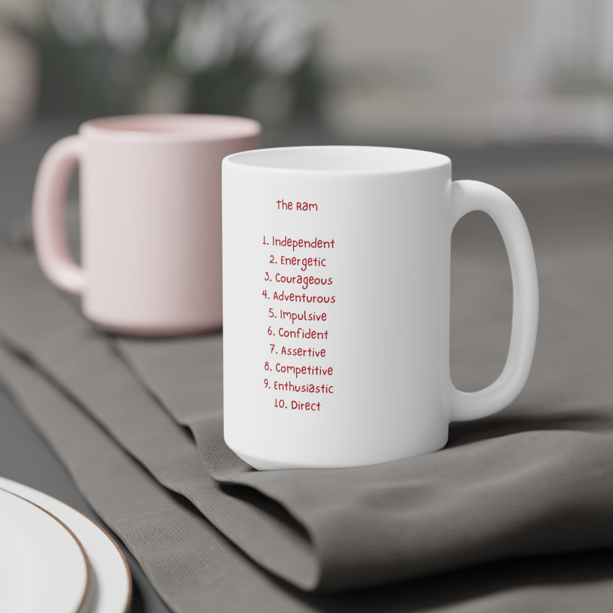 Zodiac Coffee Mug with Traits: Aries Edition