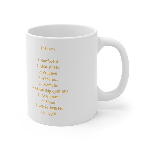 Zodiac Coffee Mug with Traits: Leo Edition