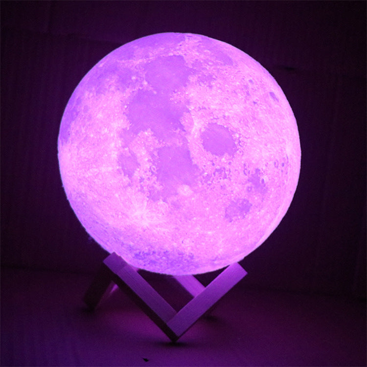 Mystic Moon 3D Printed Touch Lamp - USB Rechargeable Night Light