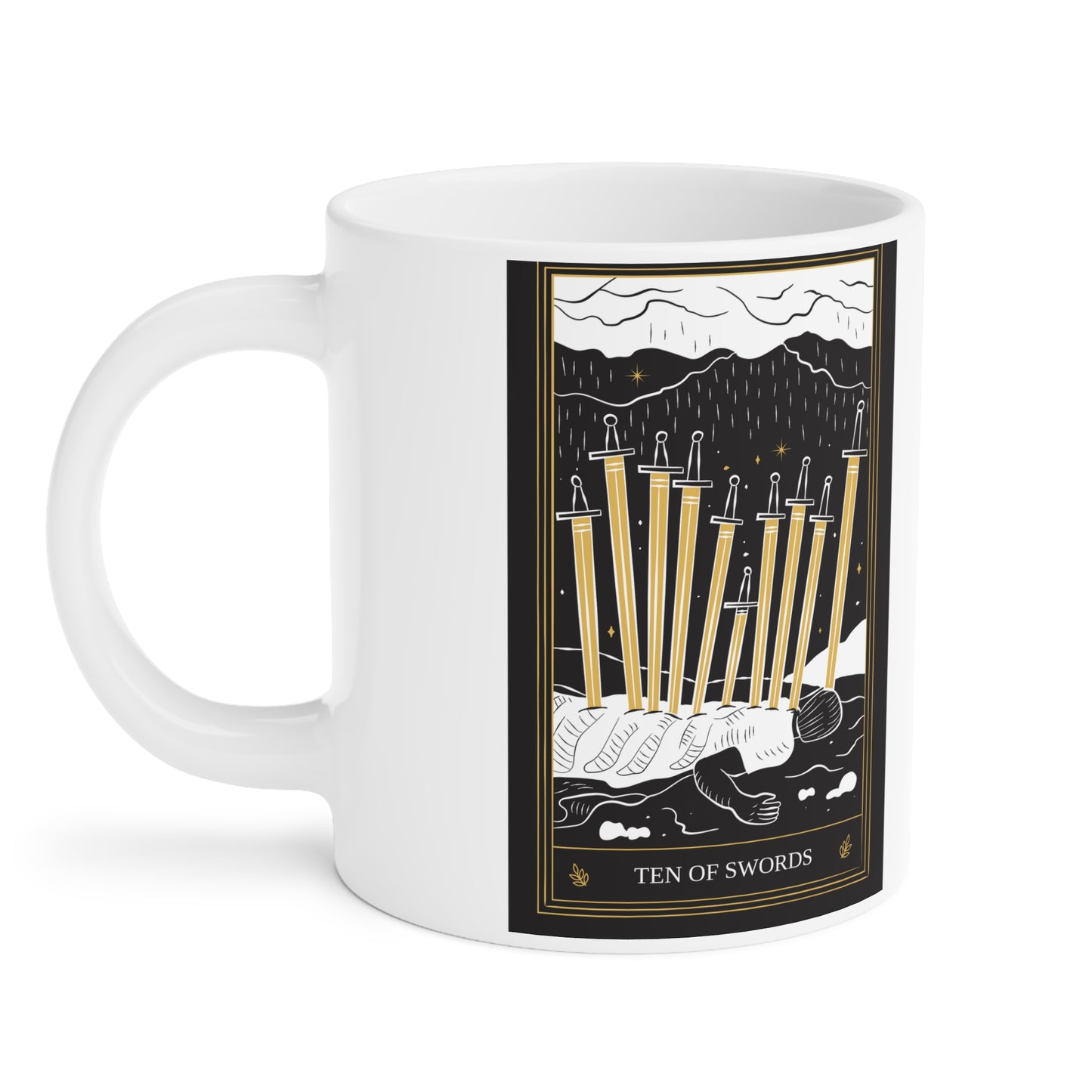 10 of Swords Tarot Card Coffee Mug