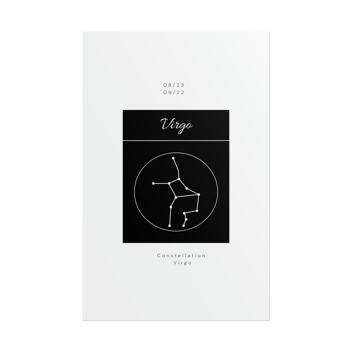 Zodiac Poster/ Virgo Star Constellation