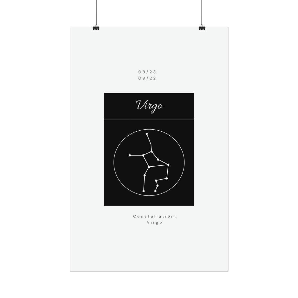 Zodiac Poster/ Virgo Star Constellation