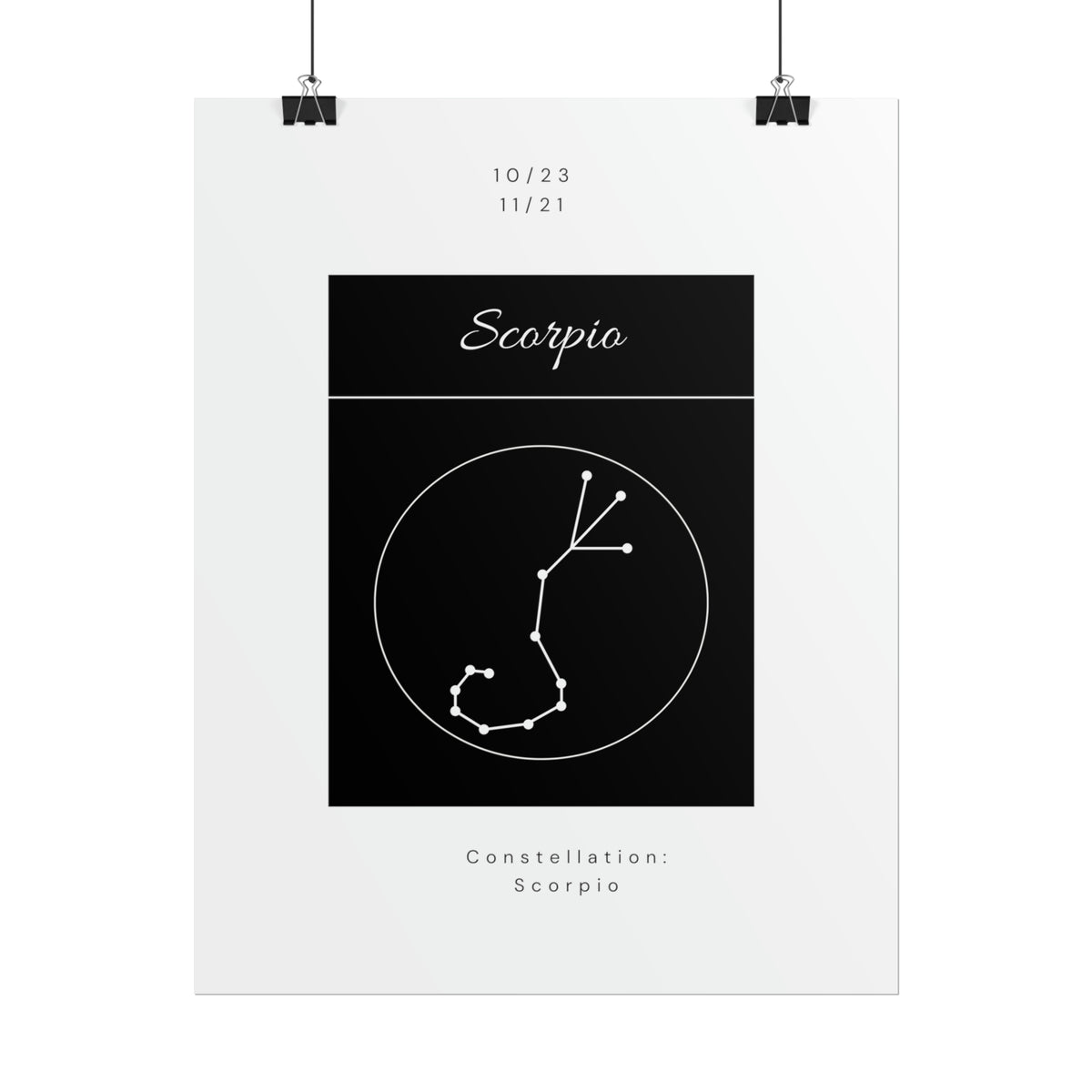 Scorpio Star Constellation Zodiac Poster