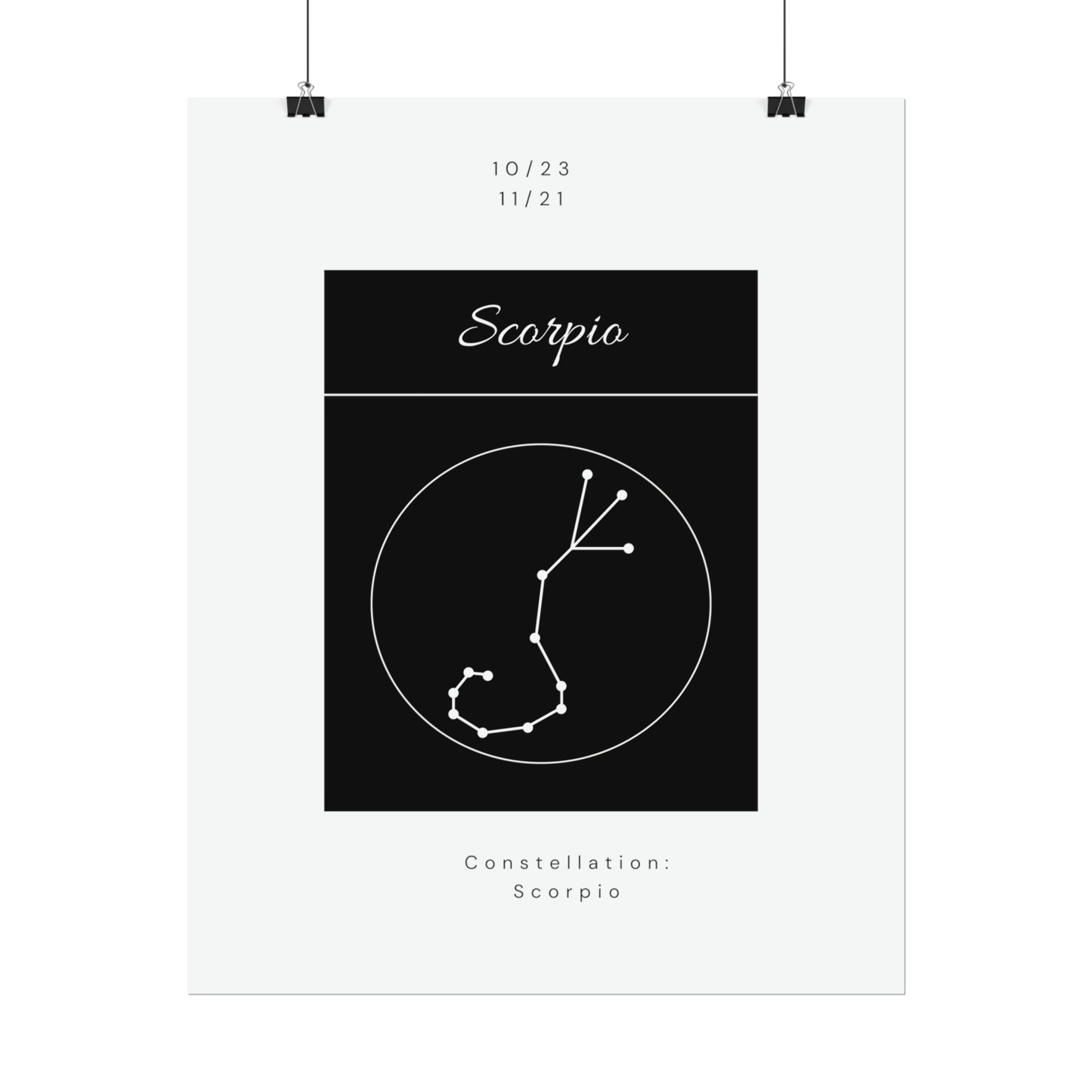 Scorpio Star Constellation Zodiac Poster