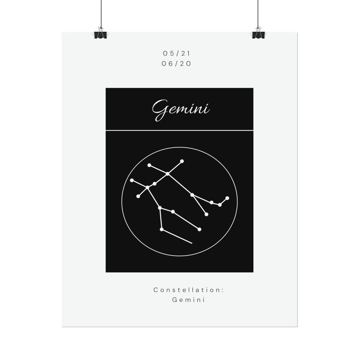 Gemini Star Constellation Zodiac Poster