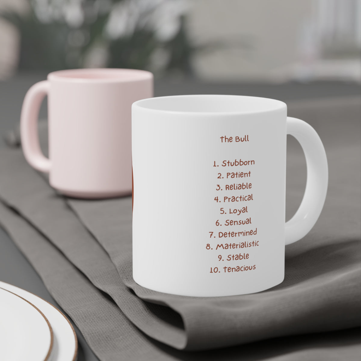 Zodiac Coffee Mug with Traits: Taurus Edition