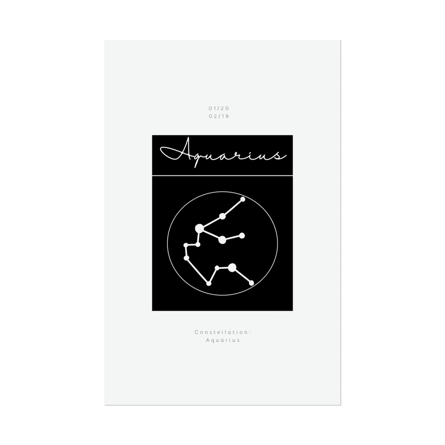 Aquarius Star Constellation Zodiac Poster