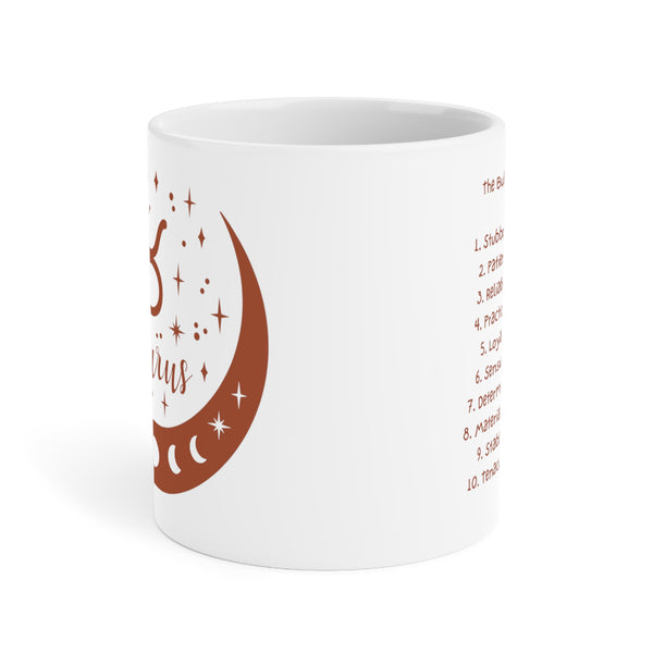 Zodiac Coffee Mug with Traits: Taurus Edition