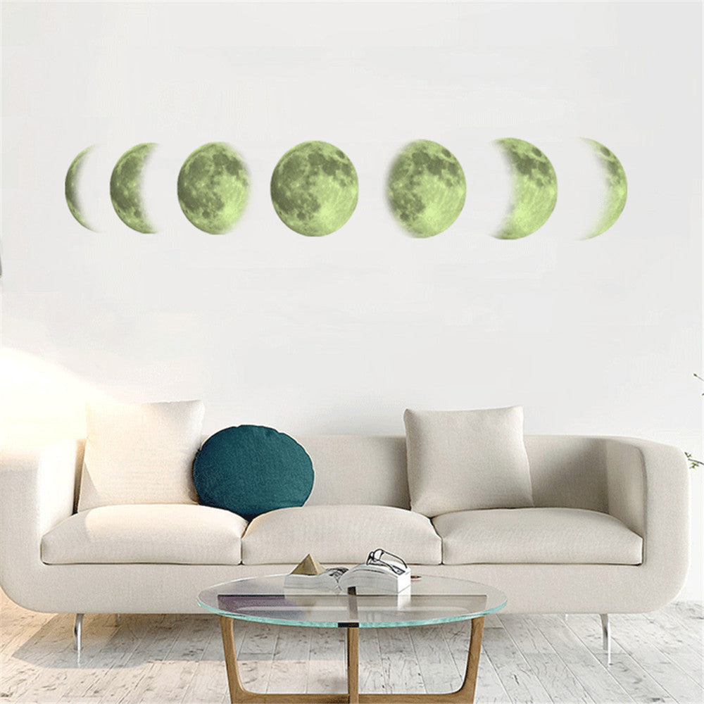 Luminous Moon Phase Wall Stickers