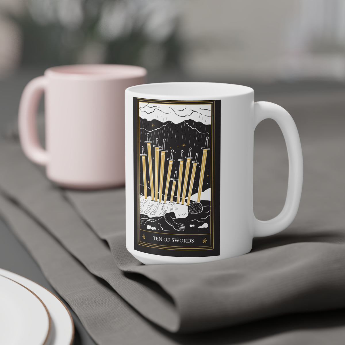 10 of Swords Tarot Card Coffee Mug