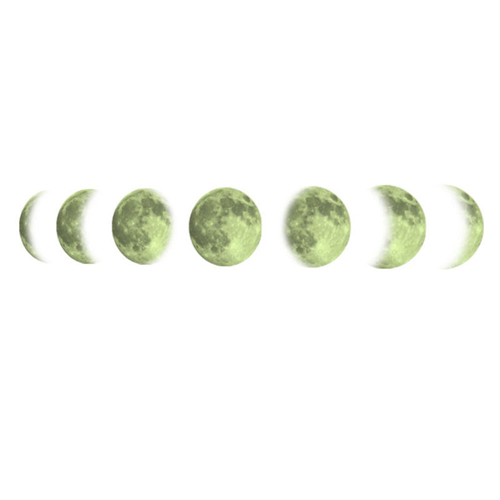 Luminous Moon Phase Wall Stickers