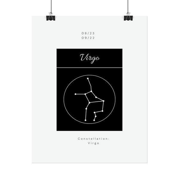 Zodiac Poster/ Virgo Star Constellation