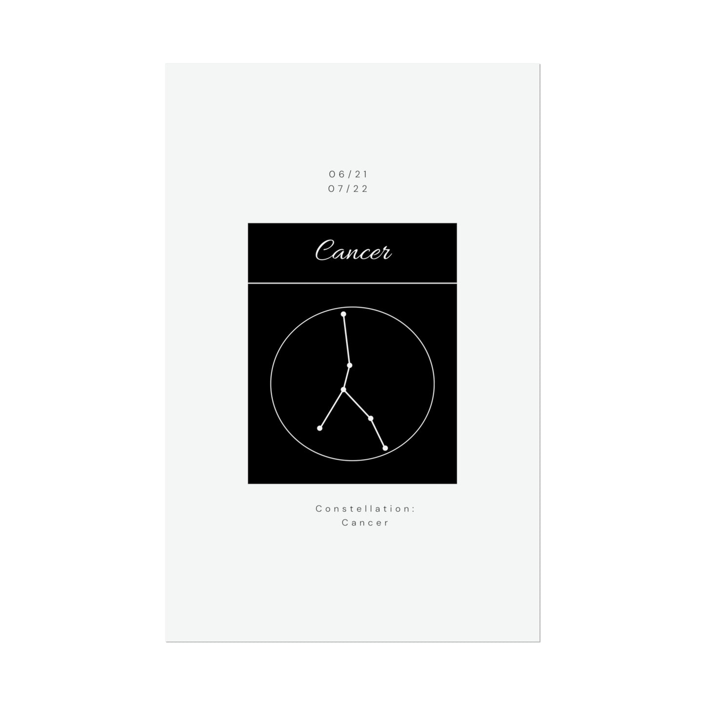 Cancer Star Constellation Zodiac Poster