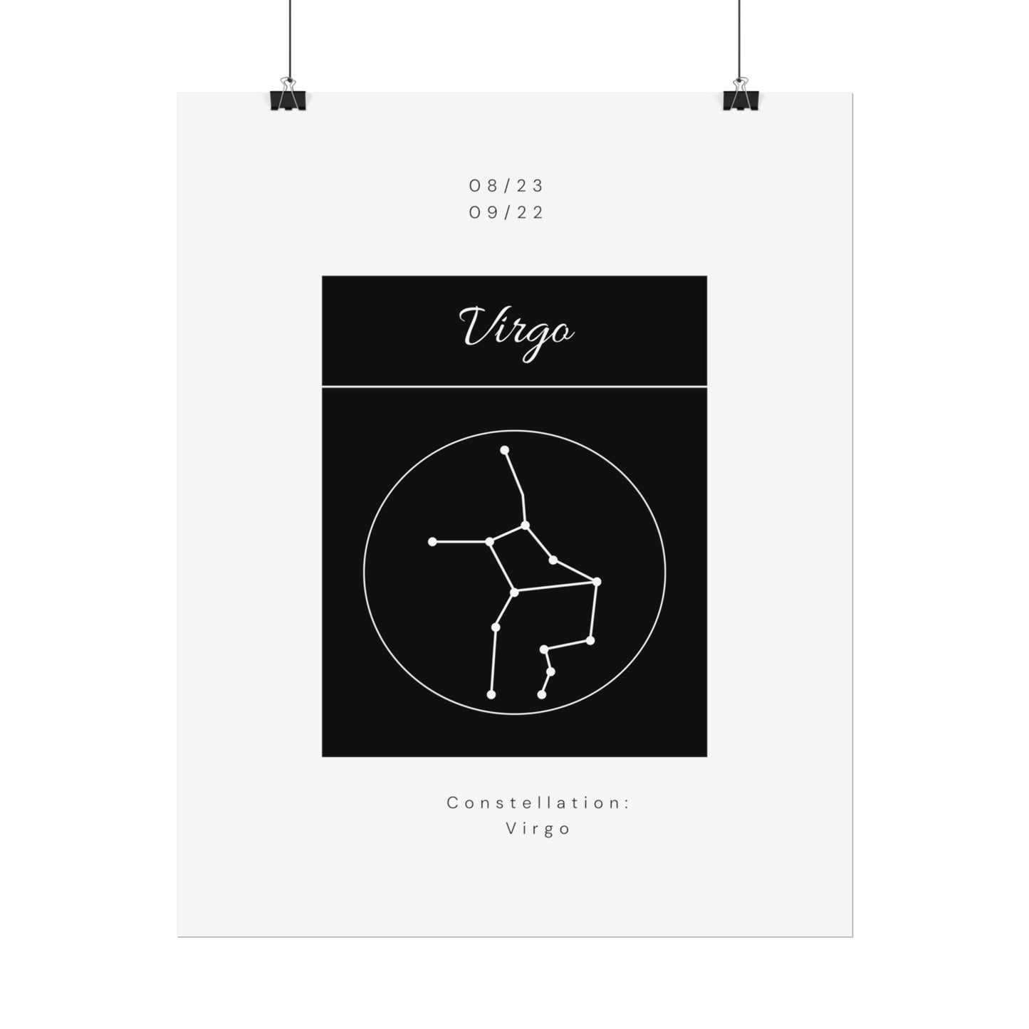 Zodiac Poster/ Virgo Star Constellation