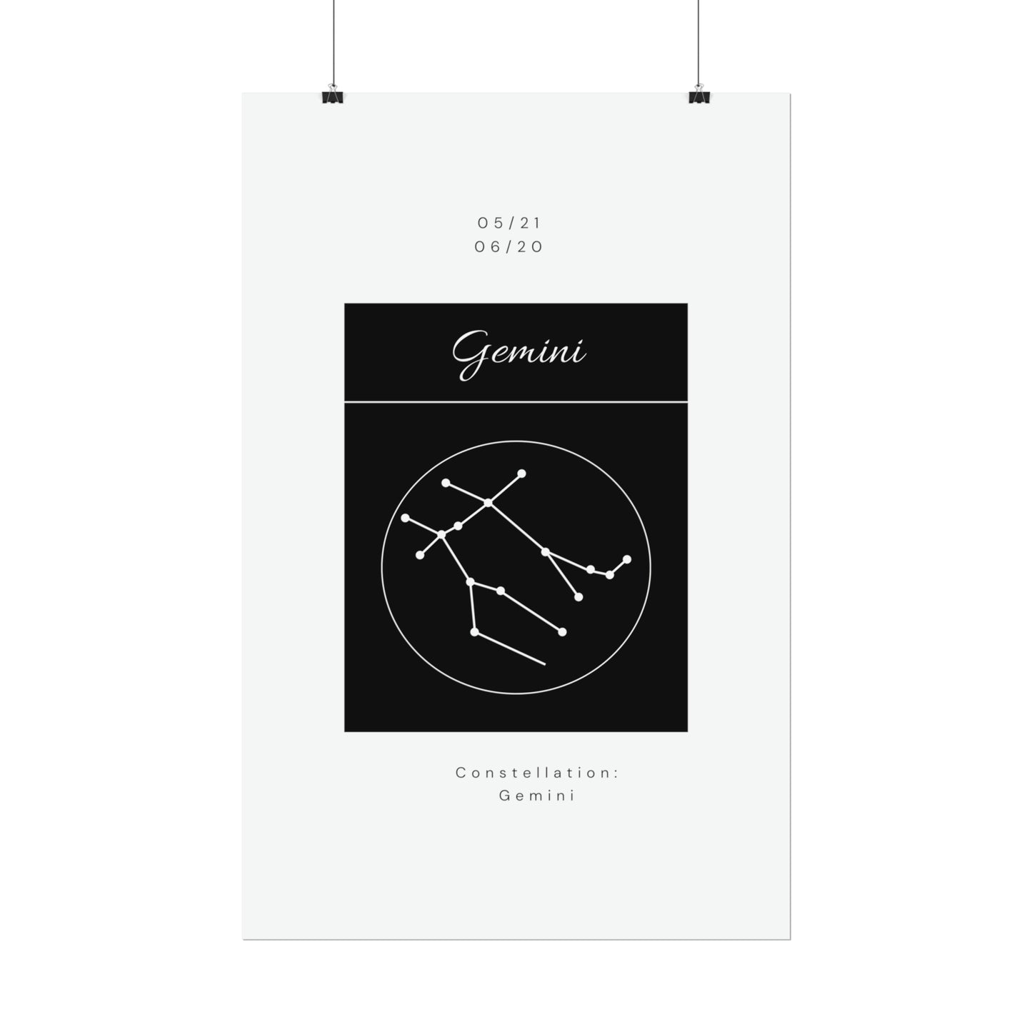 Gemini Star Constellation Zodiac Poster