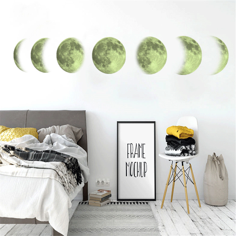 Luminous Moon Phase Wall Stickers