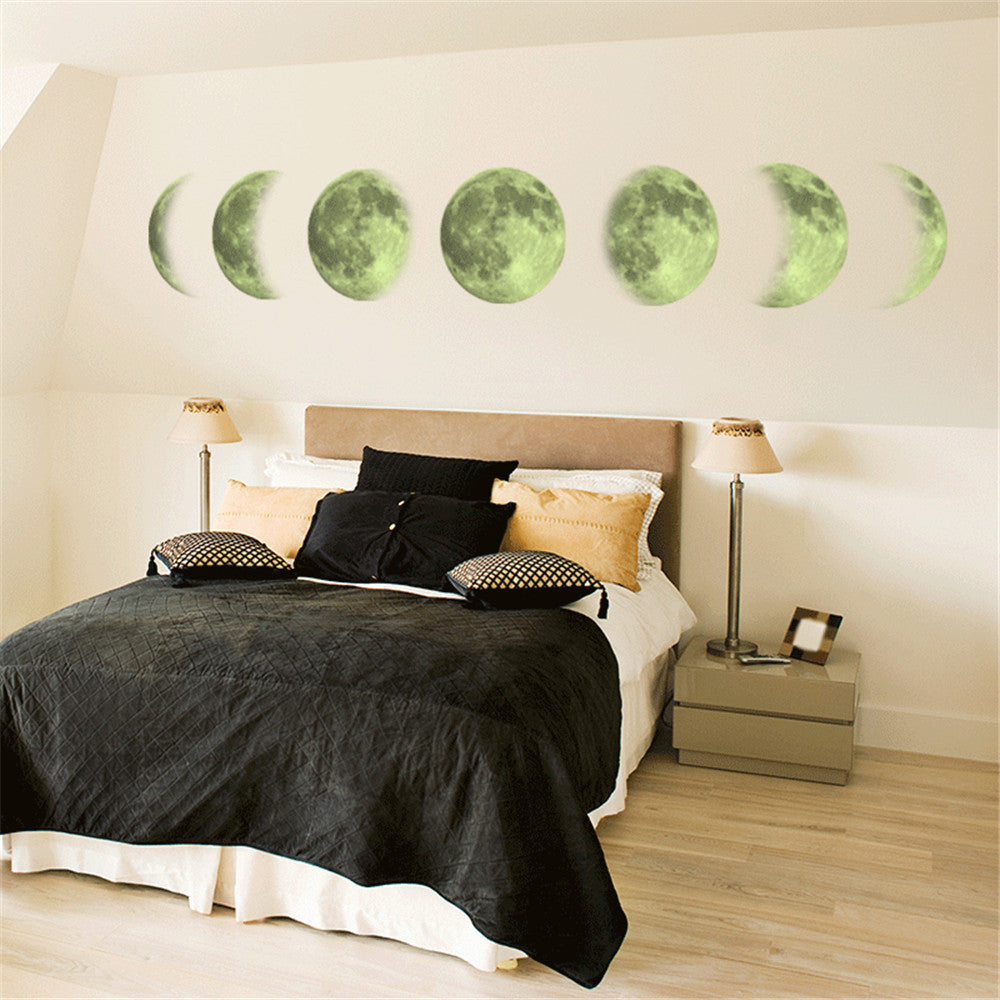 Luminous Moon Phase Wall Stickers