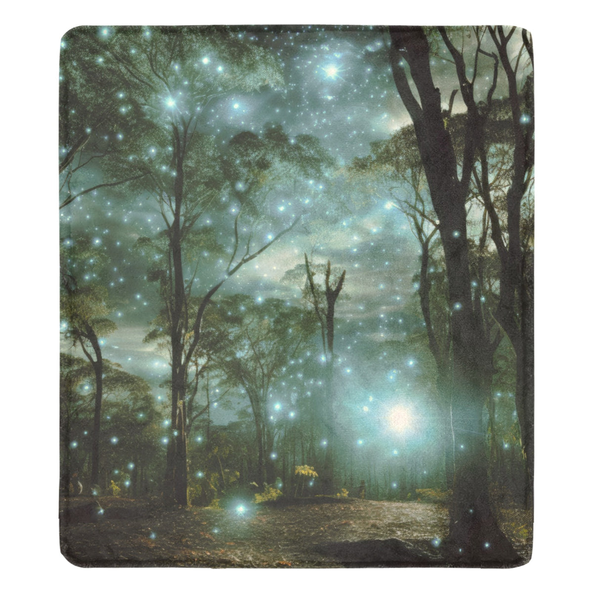 Starry Night Forest Fleece Blanket