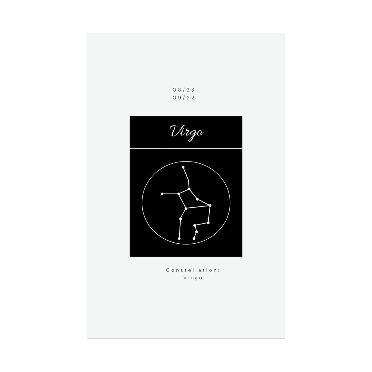 Zodiac Poster/ Virgo Star Constellation