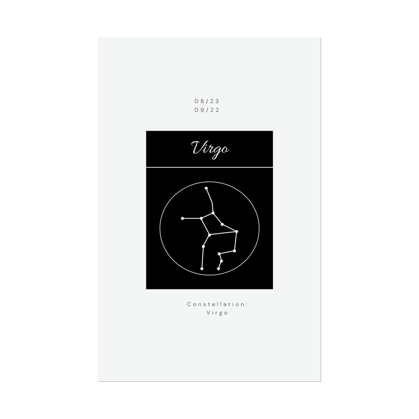 Zodiac Poster/ Virgo Star Constellation