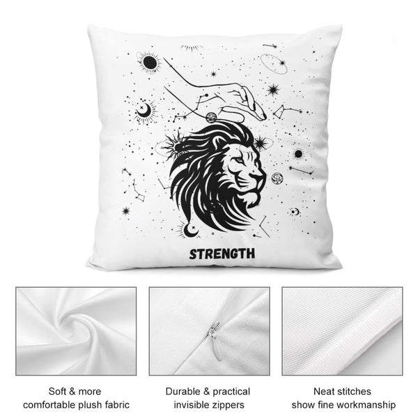 Celestial Plush Throw Pillow Case -  STRENGTH