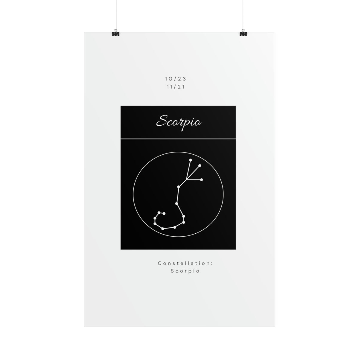 Scorpio Star Constellation Zodiac Poster