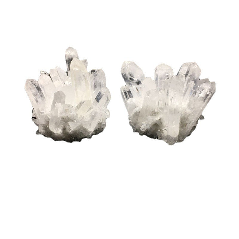 2 clear quartz clusters