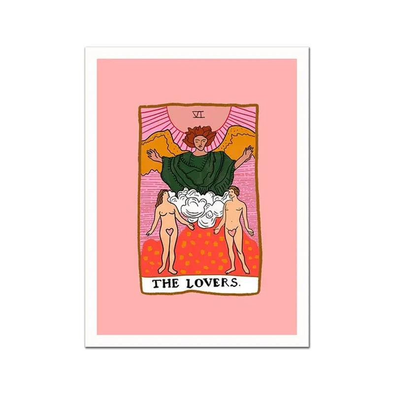 "Starman Tarot Canvas: Cosmic Elegance" Example of " The Lovers"