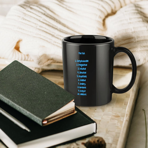 Pisces Zodiac Coffee Mug – Black Edition