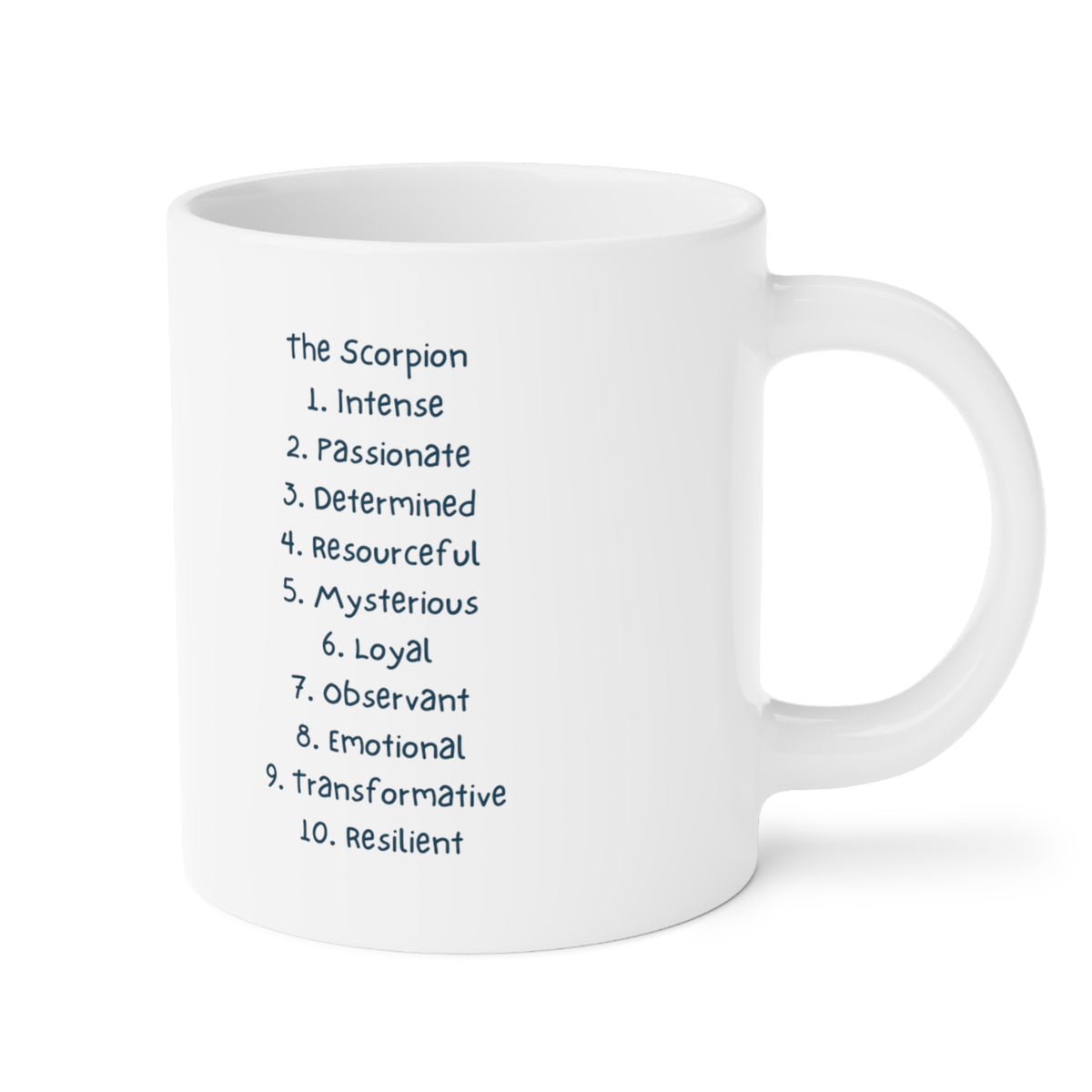 Zodiac Coffee Mug with Traits: Scorpio Edition