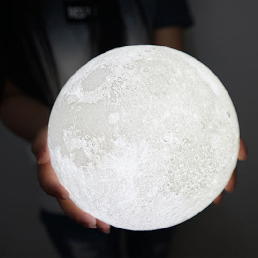 Mystic Moon 3D Printed Touch Lamp - USB Rechargeable Night Light