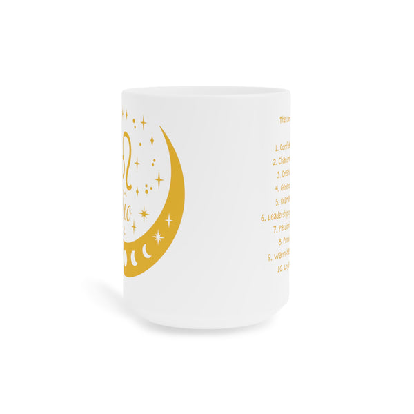 Zodiac Coffee Mug with Traits: Leo Edition