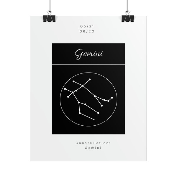 Gemini Star Constellation Zodiac Poster