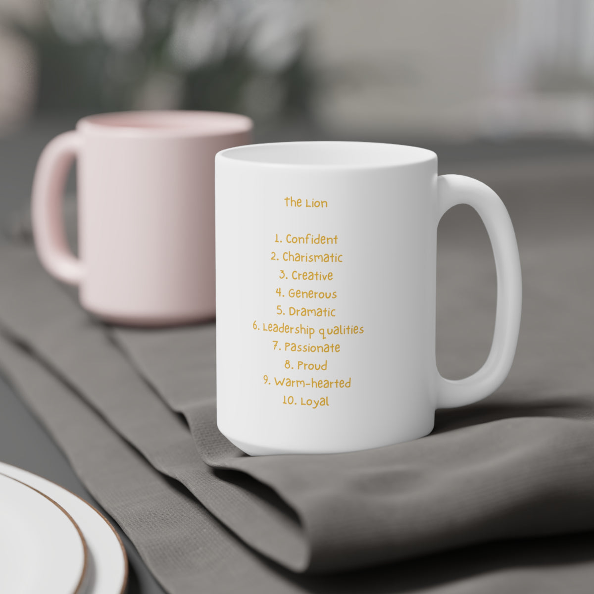 Zodiac Coffee Mug with Traits: Leo Edition