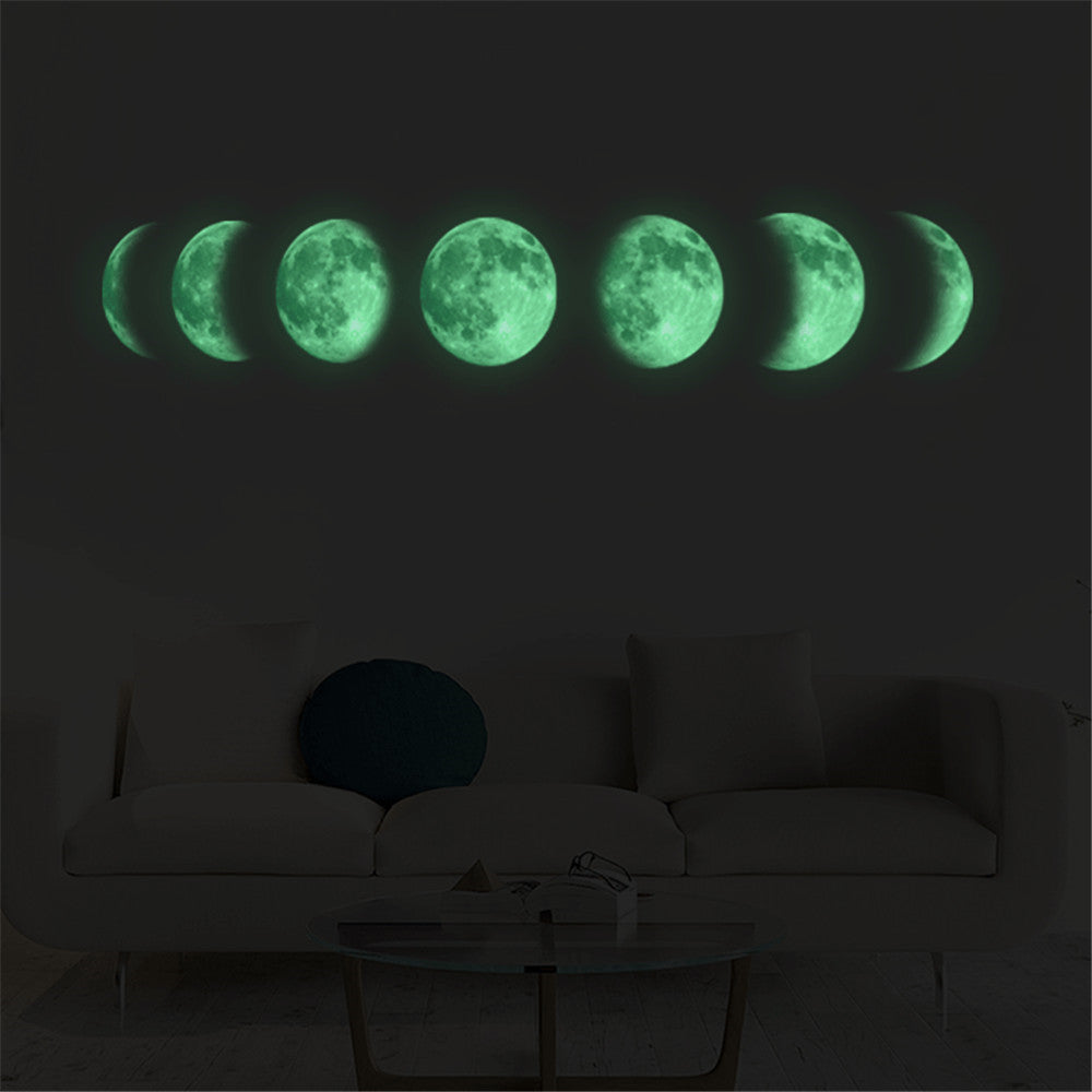 Luminous Moon Phase Wall Stickers