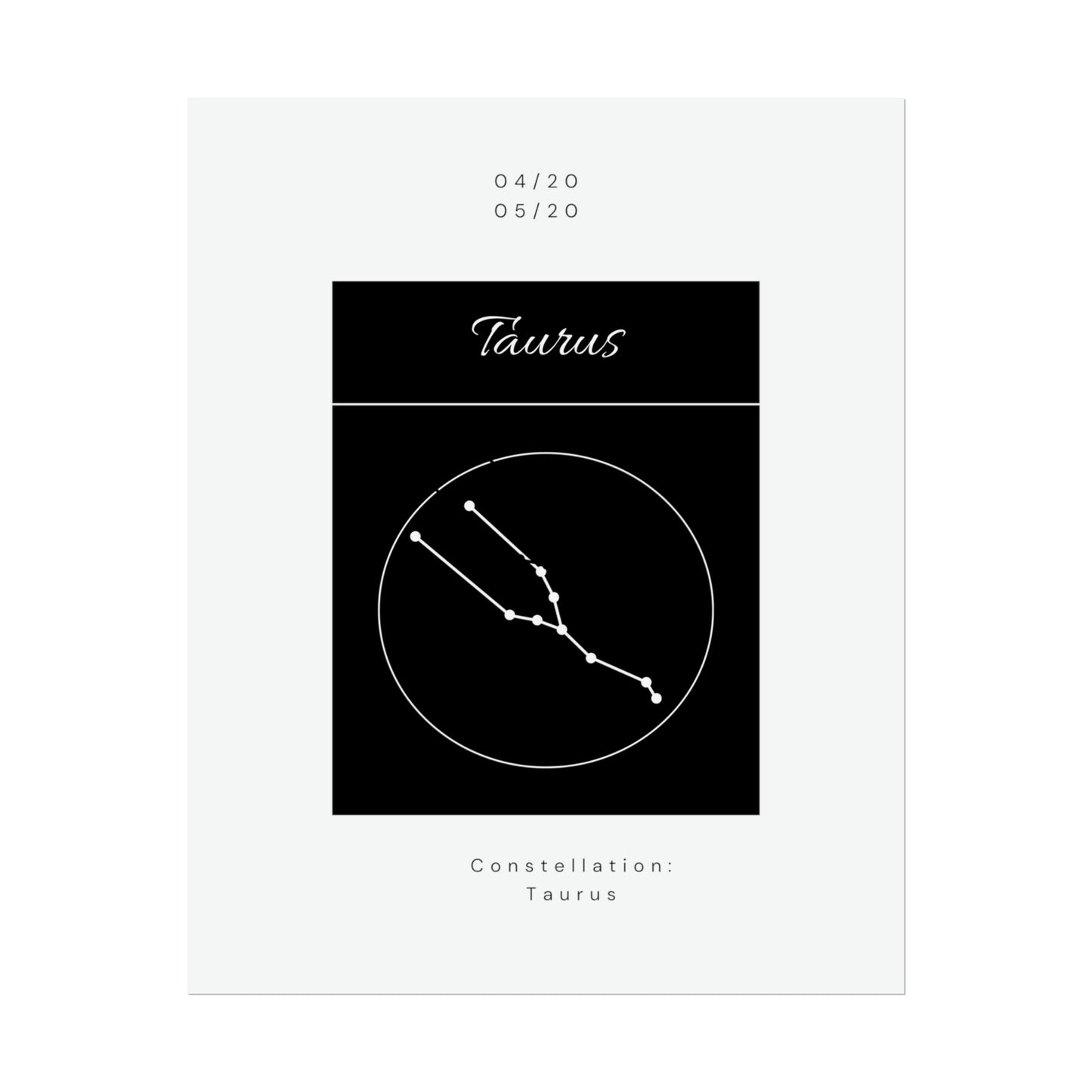 Taurus Star Constellation Zodiac Poster