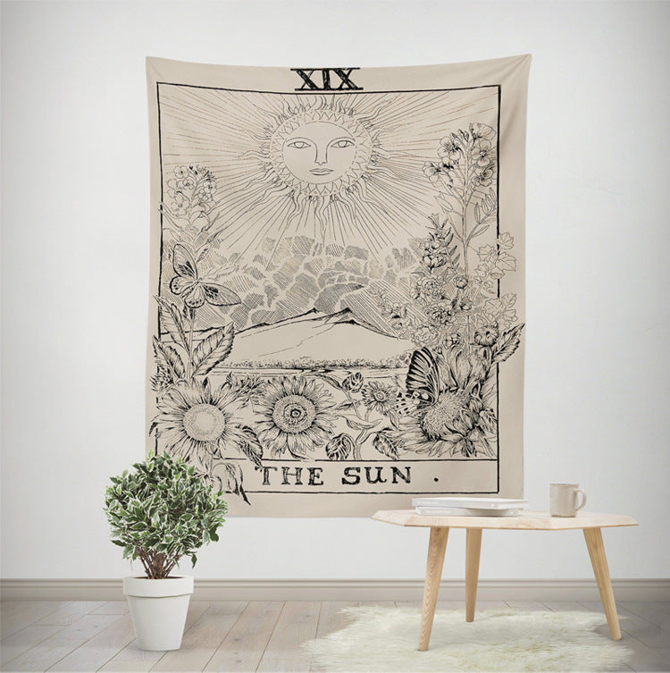 Retro divination constellation moon hanging cloth background