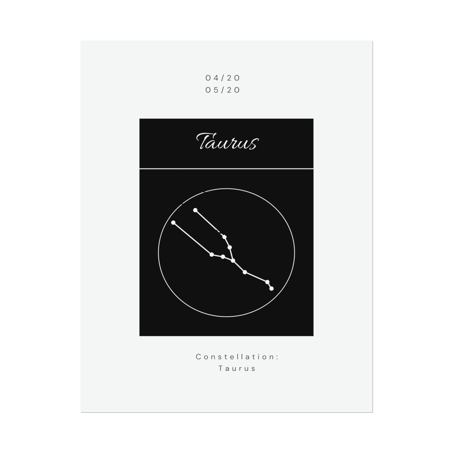 Taurus Star Constellation Zodiac Poster