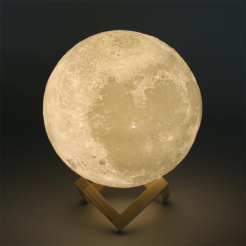 Mystic Moon 3D Printed Touch Lamp - USB Rechargeable Night Light