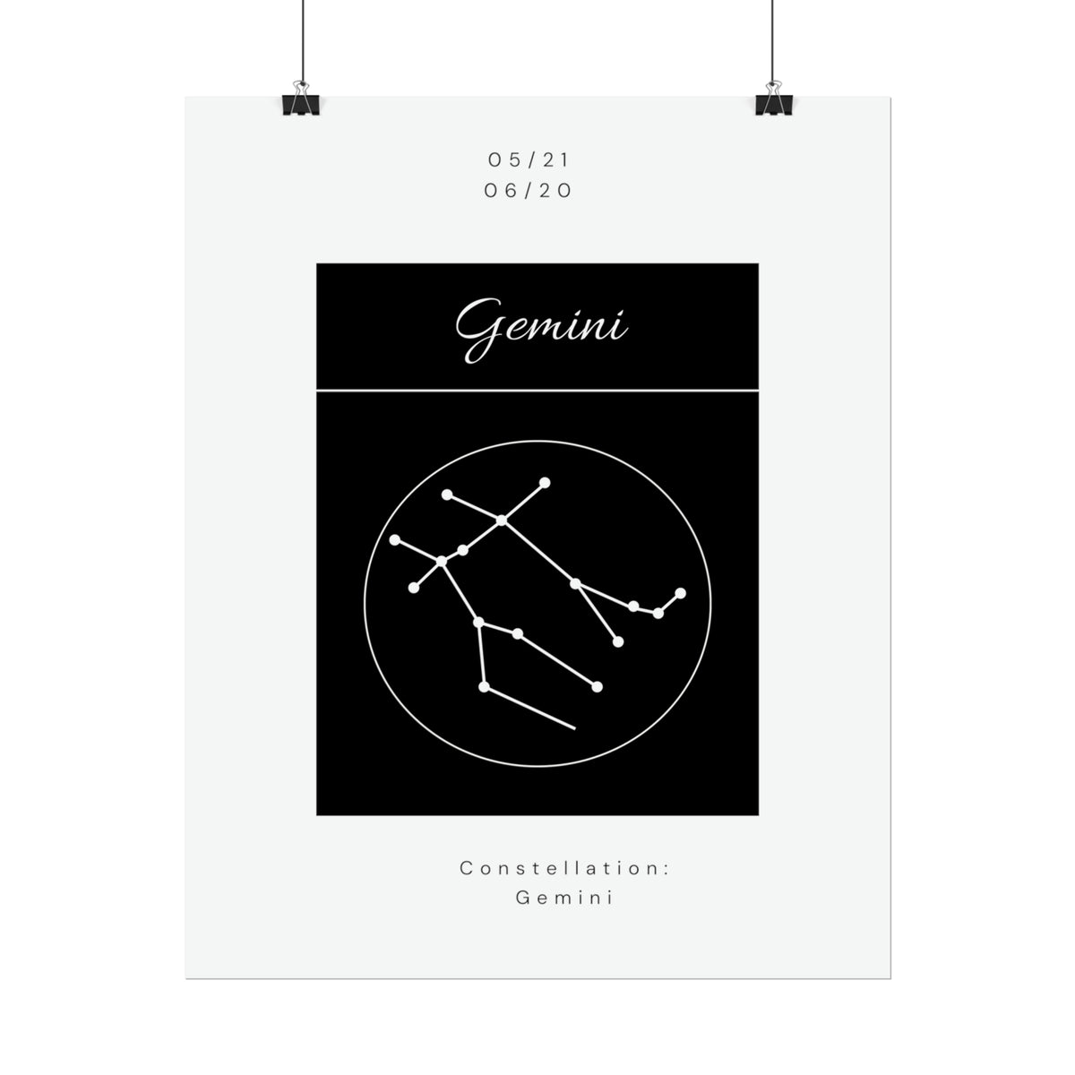 Gemini Star Constellation Zodiac Poster