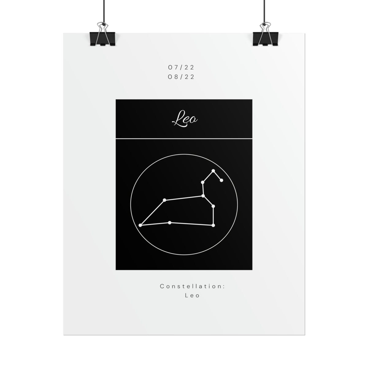 Leo Star Constellation Zodiac Poster