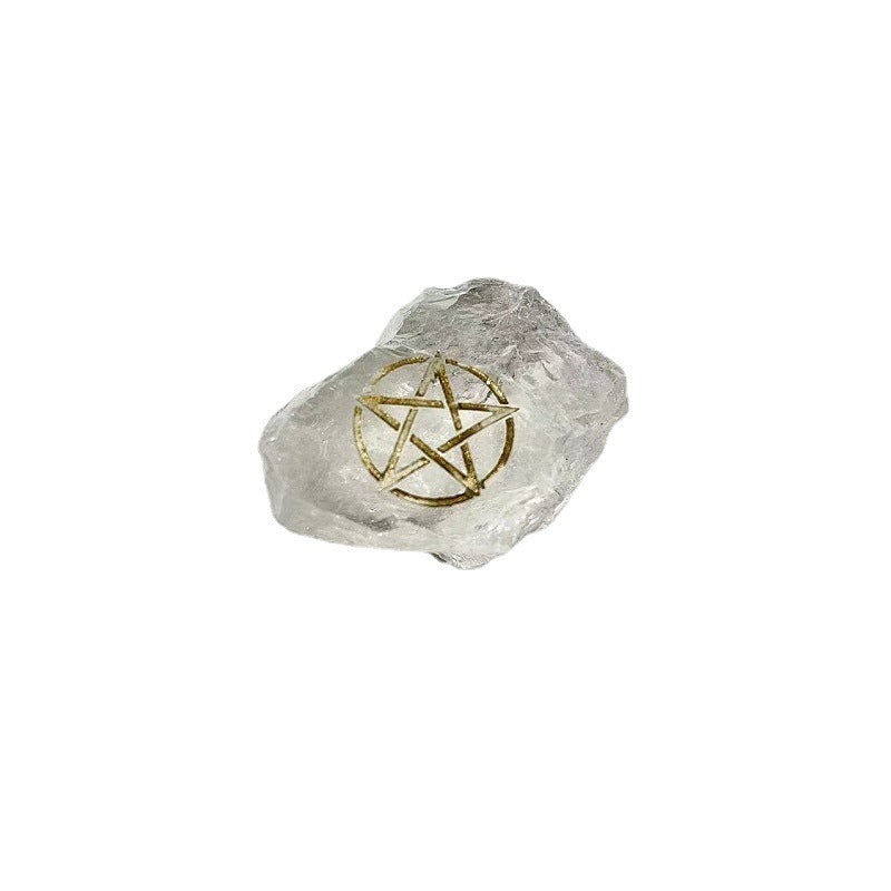 White Crystal Pentagram Carving