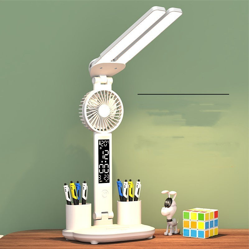 Celestial Foldable LED Desk Lamp with Fan & Pen Holder