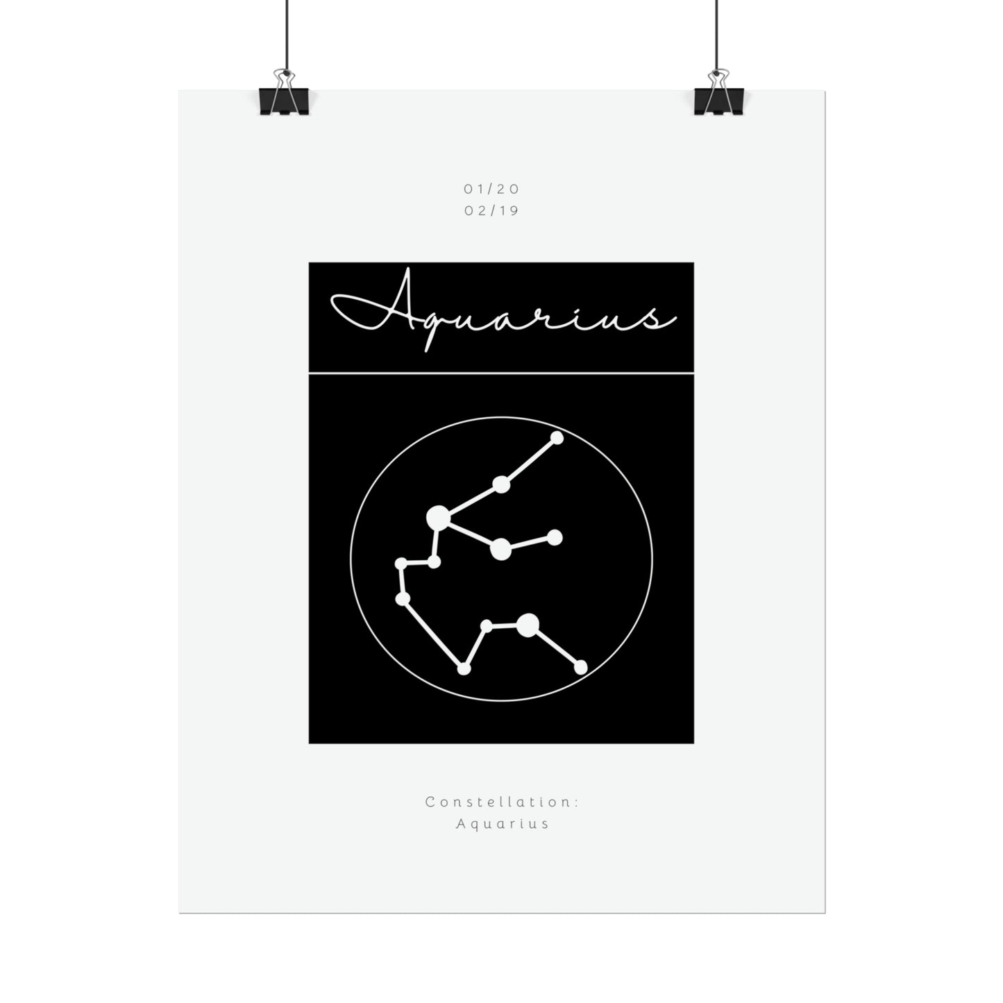 Aquarius Star Constellation Zodiac Poster