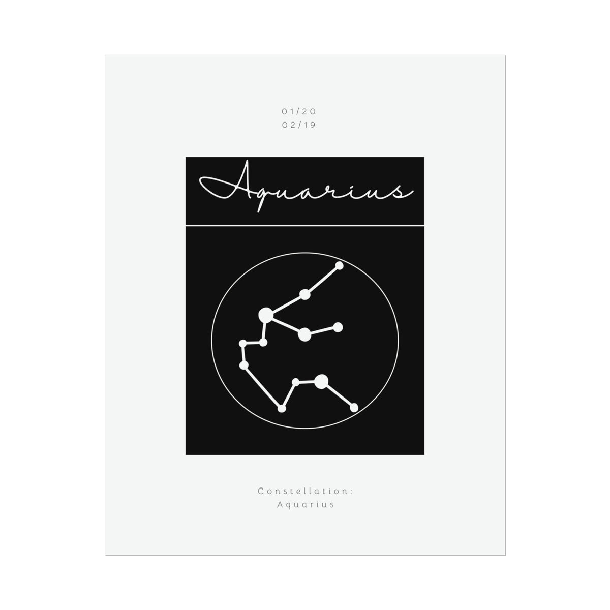 Aquarius Star Constellation Zodiac Poster