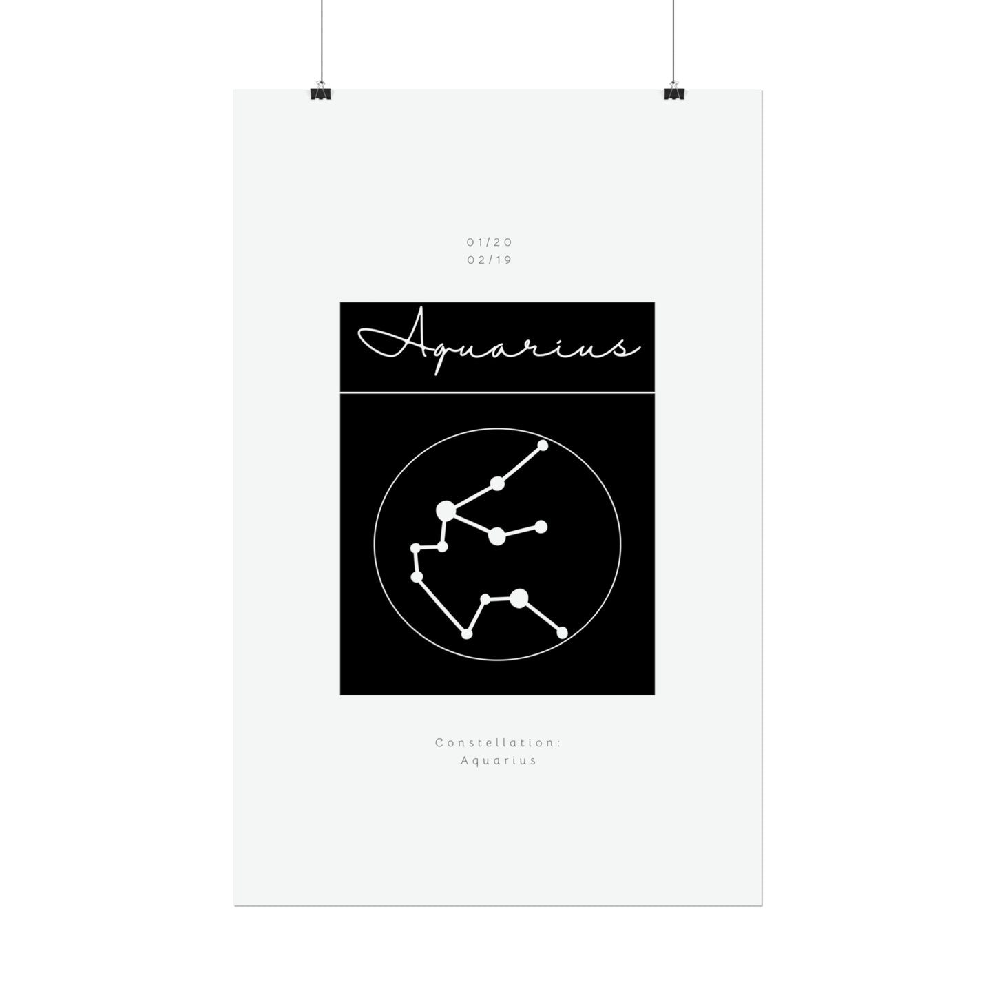 Aquarius Star Constellation Zodiac Poster